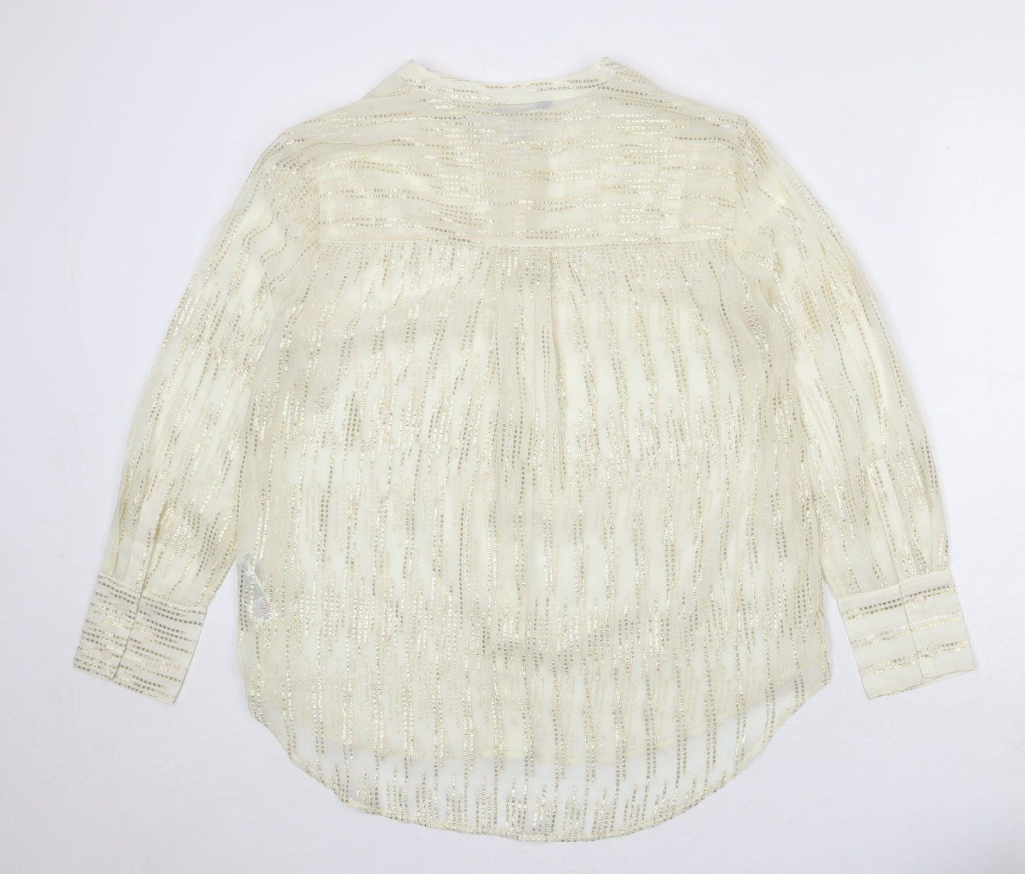 Womens UK Size 10 Marks and Spencer Ivory Basic Button-Up