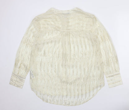 Womens UK Size 10 Marks and Spencer Ivory Basic Button-Up