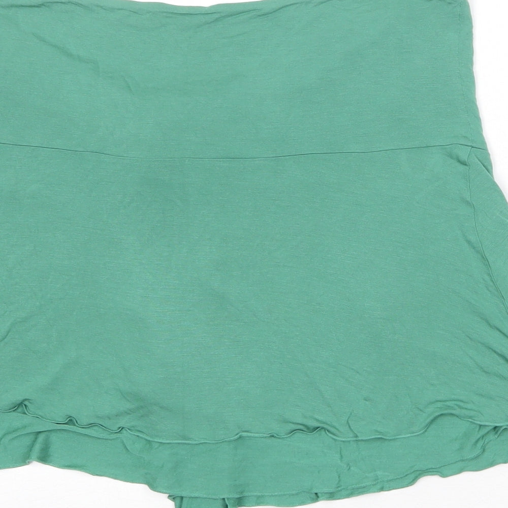Marks and Spencer Womens Green Viscose Skater Skirt Size 22