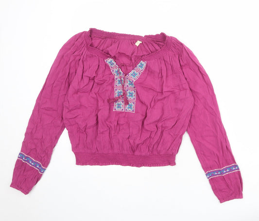 Womens UK Size S Hollister Purple Basic Blouse