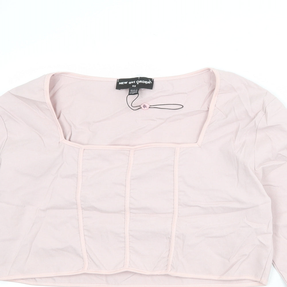 Womens UK Size 22 New Girl Order Pink Cropped Blouse