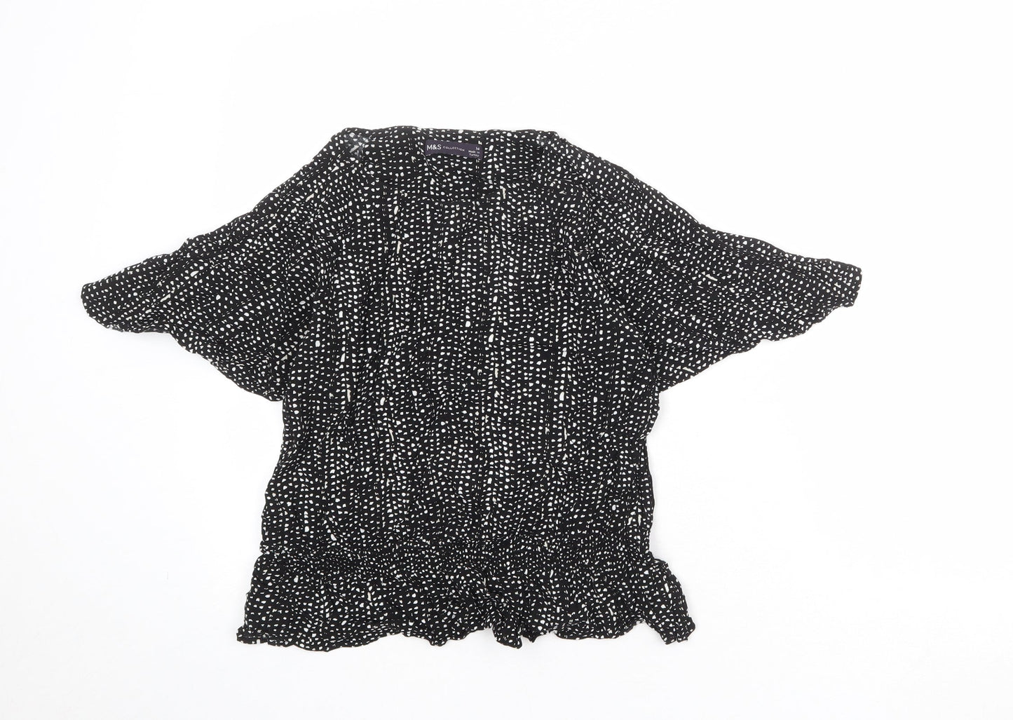 Womens UK Size 14 Marks and Spencer Black Basic Blouse
