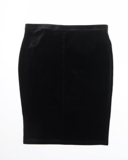 M&Co Womens Black Polyester Straight & Pencil Skirt Size 12