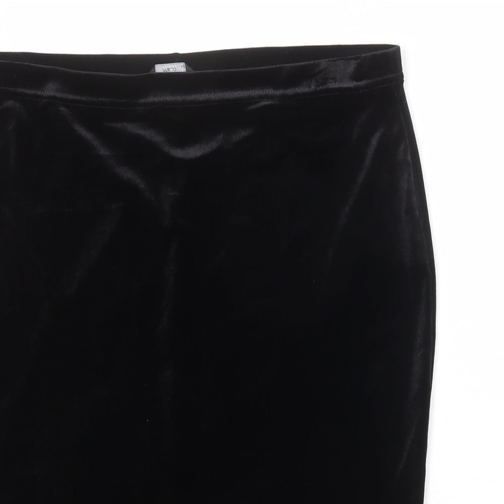 M&Co Womens Black Polyester Straight & Pencil Skirt Size 12