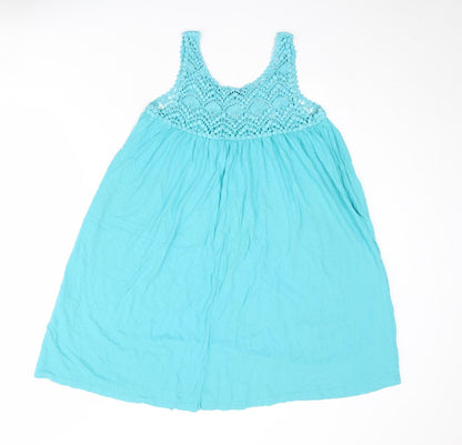 H&M Womens Blue Cotton Tank Dress Size S Round Neck Pullover