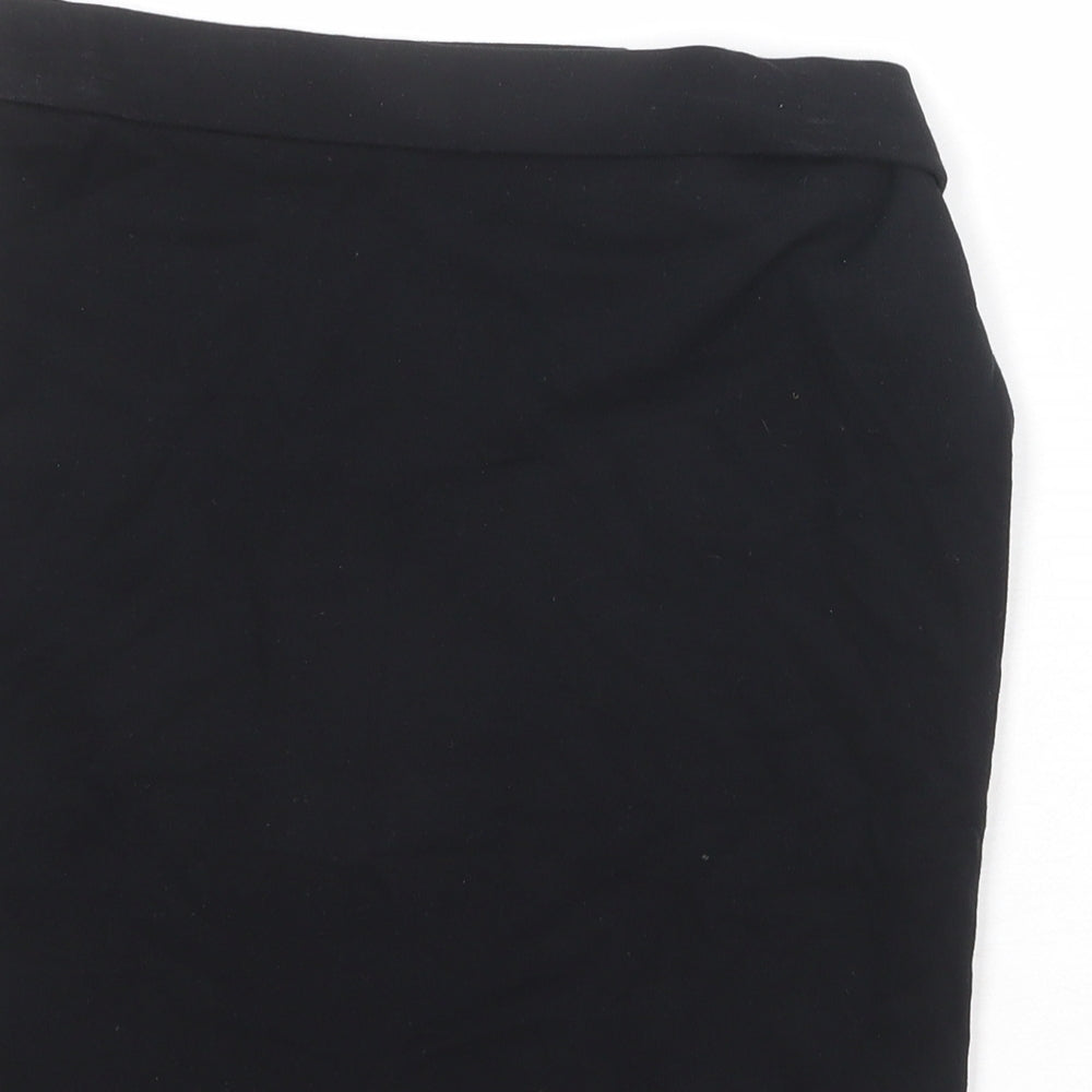 Marks and Spencer Girls Black Viscose Mini Skirt Size 13-14 Years Regular Pull On