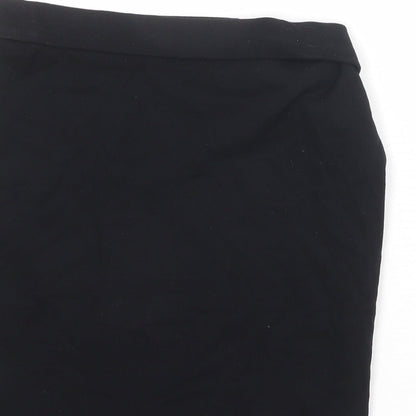 Marks and Spencer Girls Black Viscose Mini Skirt Size 13-14 Years Regular Pull On