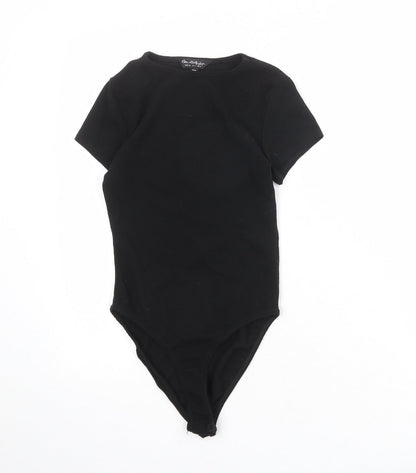 Miss Selfridge Womens Black Polyester Bodysuit One-Piece Size 6 Snap