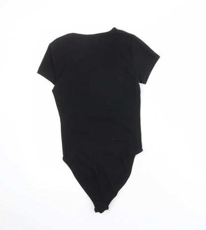 Miss Selfridge Womens Black Polyester Bodysuit One-Piece Size 6 Snap