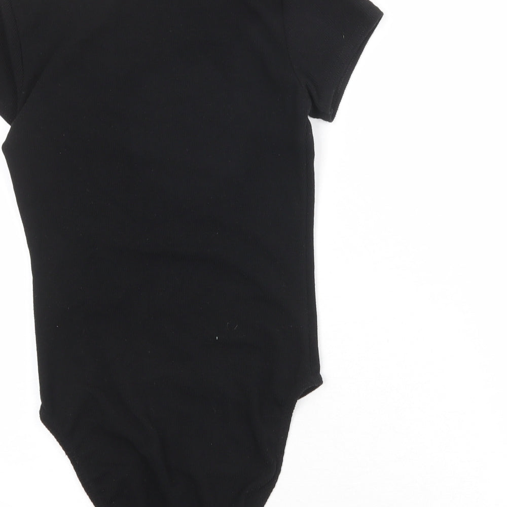 Miss Selfridge Womens Black Polyester Bodysuit One-Piece Size 6 Snap
