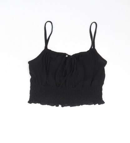 Womens UK Size 10 Topshop Black Cropped Tank