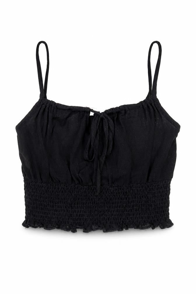 Womens UK Size 10 Topshop Black Cropped Tank
