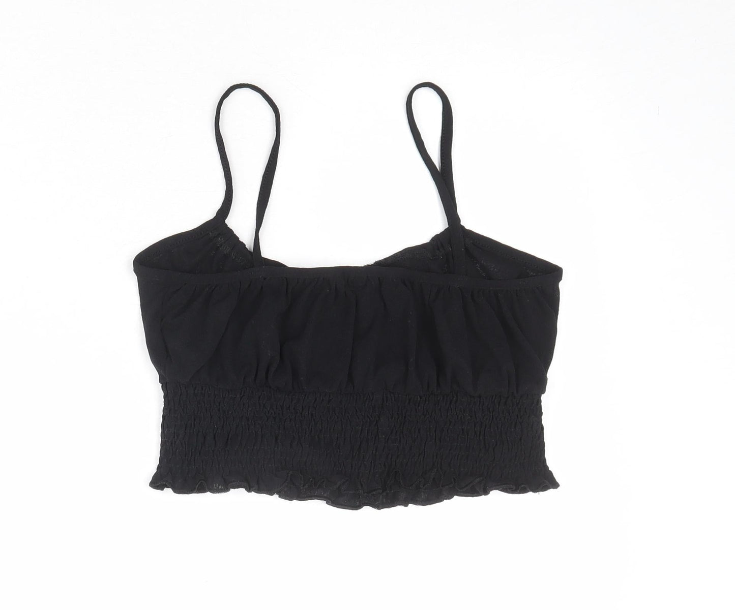 Womens UK Size 10 Topshop Black Cropped Tank