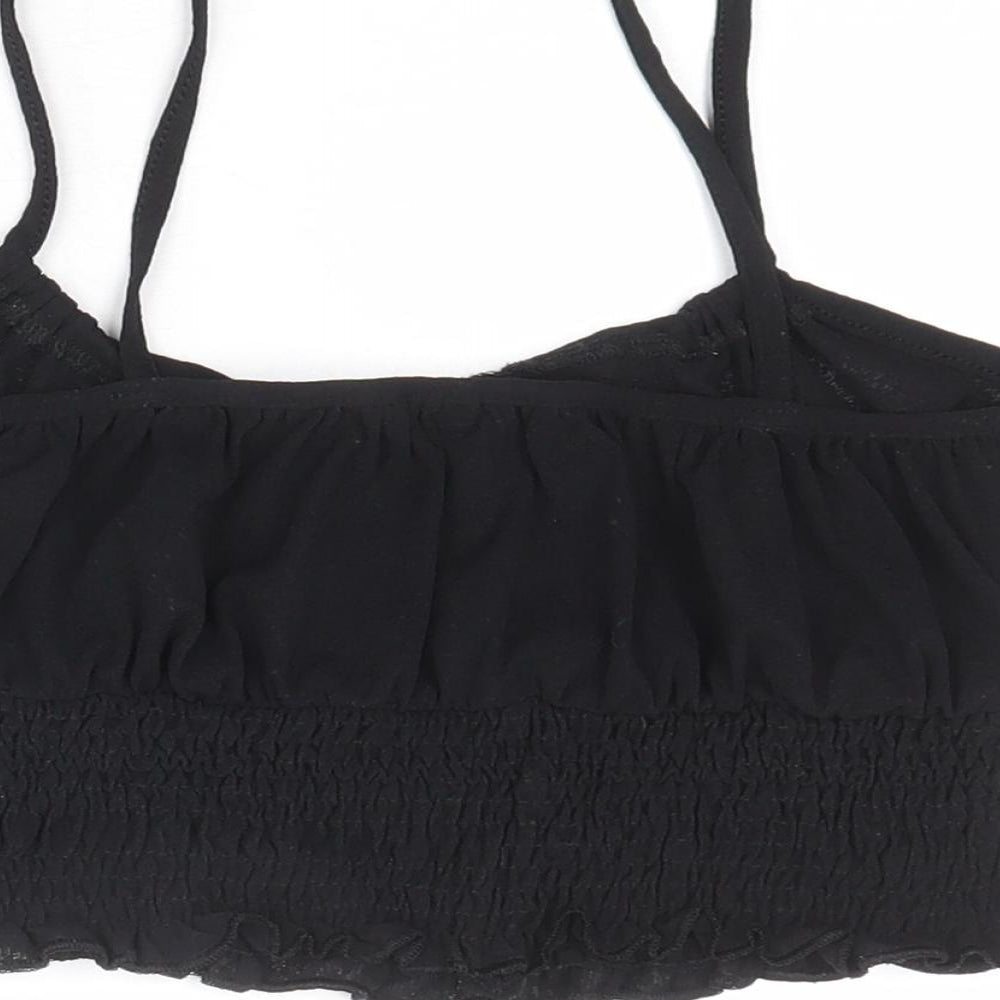 Womens UK Size 10 Topshop Black Cropped Tank