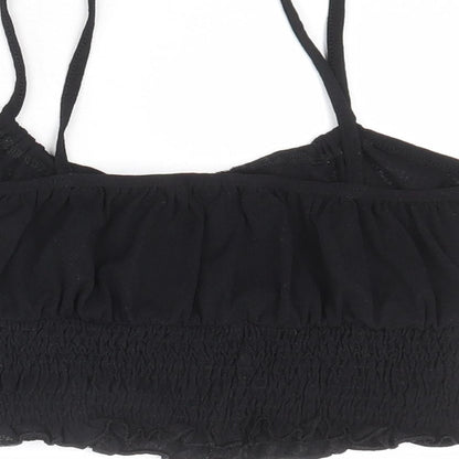 Womens UK Size 10 Topshop Black Cropped Tank