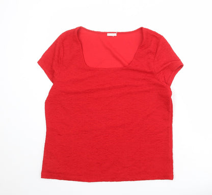 Womens UK Size XL Planet Red Basic T-Shirt