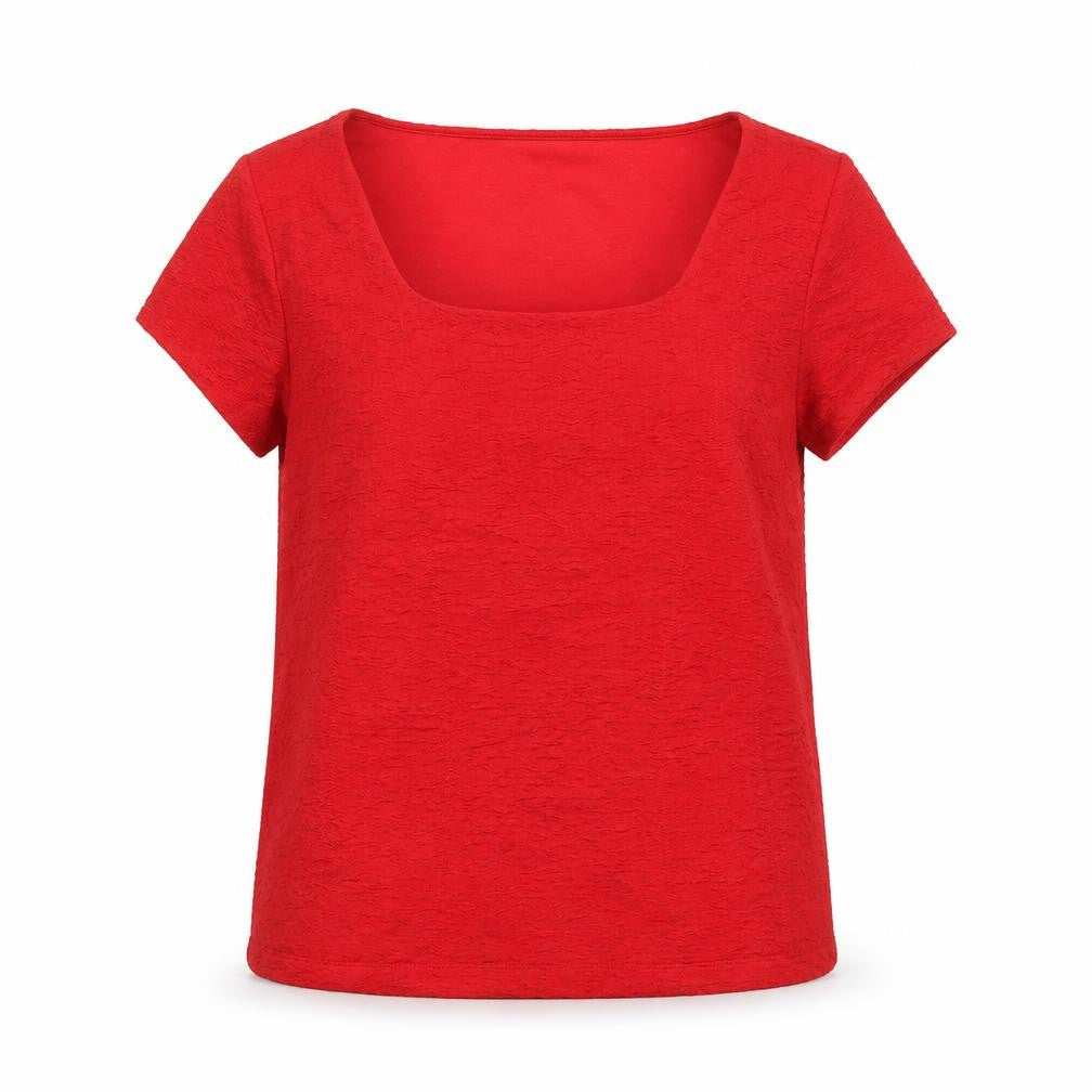 Womens UK Size XL Planet Red Basic T-Shirt