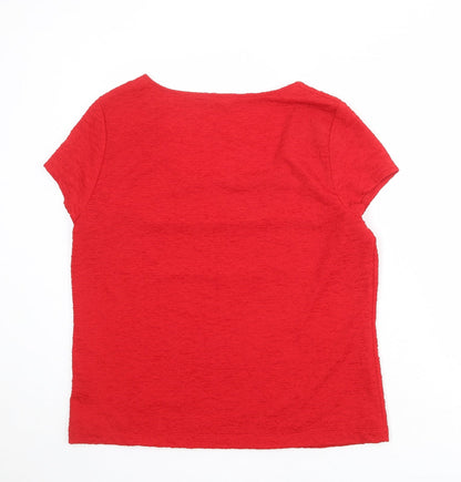 Womens UK Size XL Planet Red Basic T-Shirt