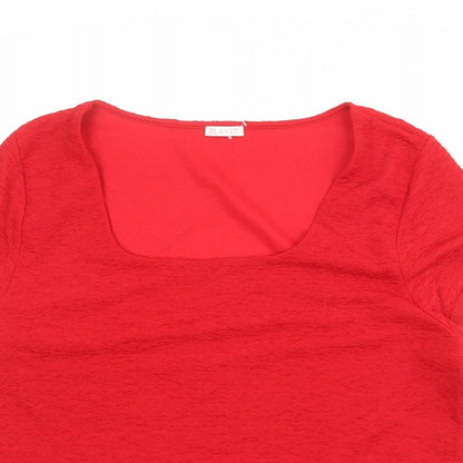 Womens UK Size XL Planet Red Basic T-Shirt