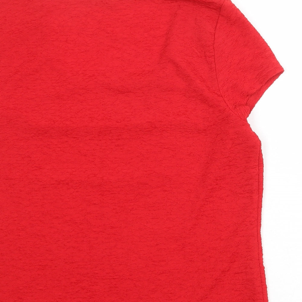 Womens UK Size XL Planet Red Basic T-Shirt