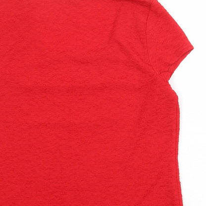 Womens UK Size XL Planet Red Basic T-Shirt