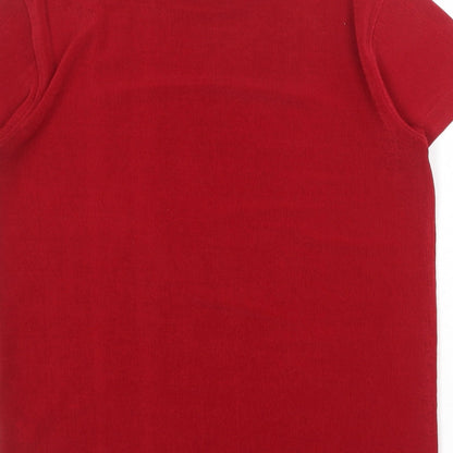 Platinum Womens Red Polyester Basic T-Shirt Size M Crew Neck