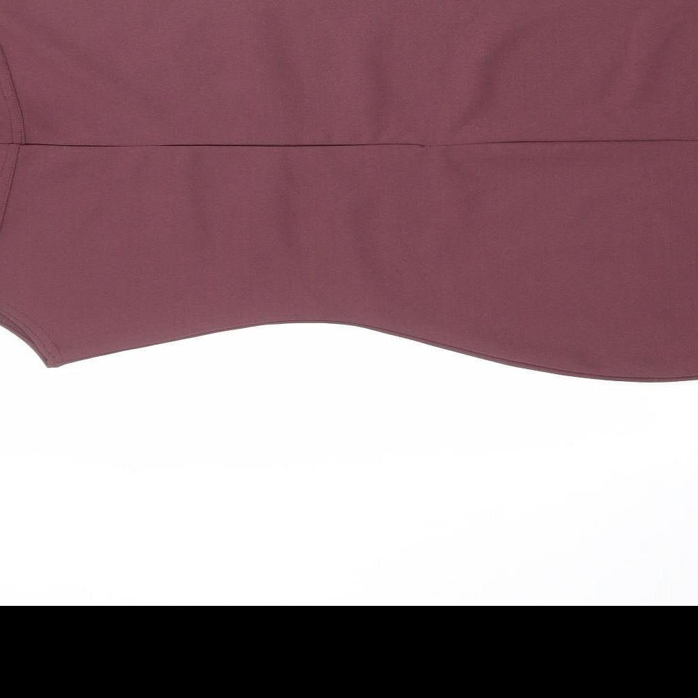 In the Style Womens Purple Polyester Bodycon Size 10 Round Neck Zip