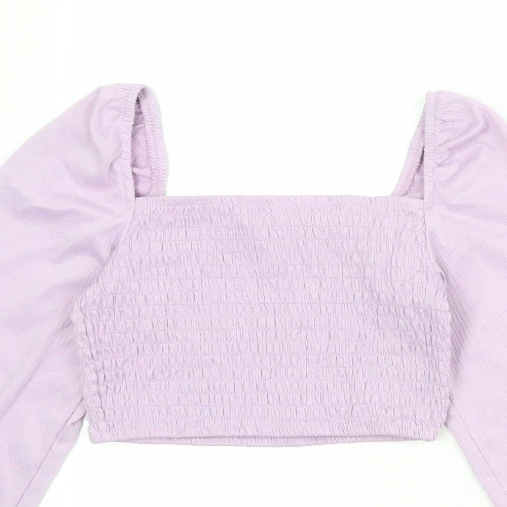 Divided by H&M Womens Purple Polyester Cropped Tank Size XS Square Neck