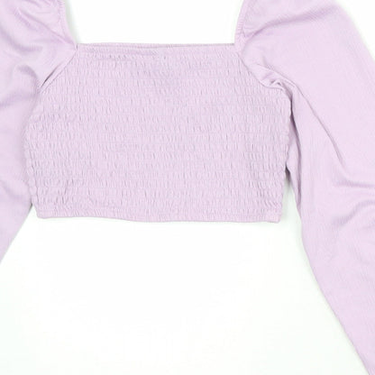 Divided by H&M Womens Purple Polyester Cropped Tank Size XS Square Neck