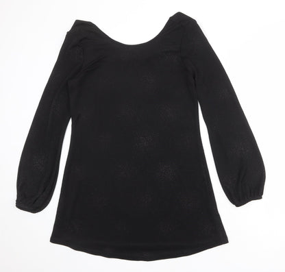 Dorothy Perkins Womens Black Geometric Polyester A-Line Size L Cowl Neck Pullover