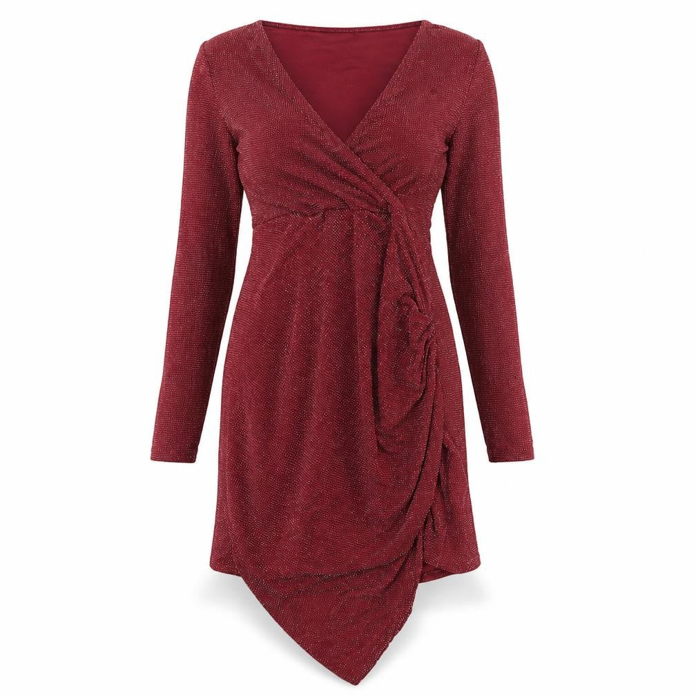 Boohoo Womens Red Nylon A-Line Size 10 V-Neck Pullover