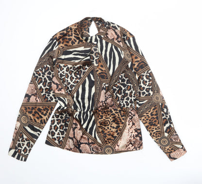 Quiz Womens Multicoloured Geometric Polyester Basic Blouse Size 12 Round Neck