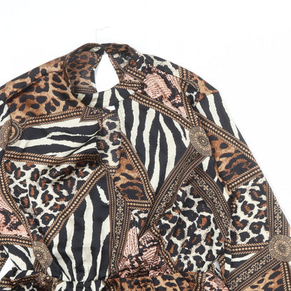 Quiz Womens Multicoloured Geometric Polyester Basic Blouse Size 12 Round Neck