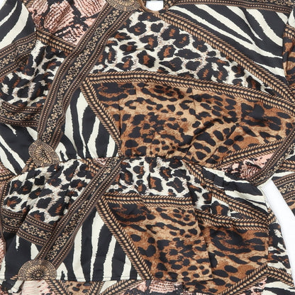 Quiz Womens Multicoloured Geometric Polyester Basic Blouse Size 12 Round Neck