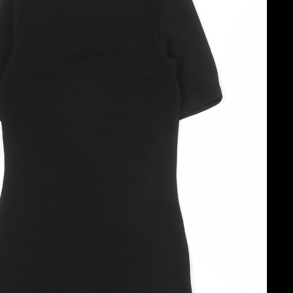 Dorothy Perkins Womens Black Polyester Sheath Size 12 Boat Neck Pullover