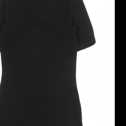 Dorothy Perkins Womens Black Polyester Sheath Size 12 Boat Neck Pullover