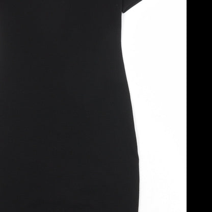 Dorothy Perkins Womens Black Polyester Sheath Size 12 Boat Neck Pullover