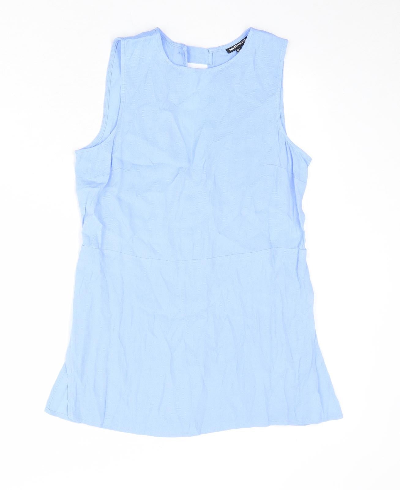 Womens UK Size 8 Warehouse Blue Basic Tank