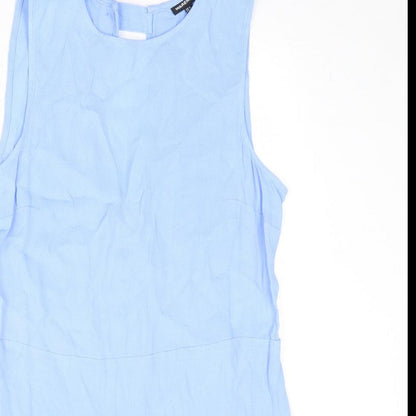 Womens UK Size 8 Warehouse Blue Basic Tank