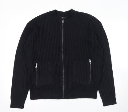 Womens UK Size M Marks and Spencer Black Full Zip Jumper