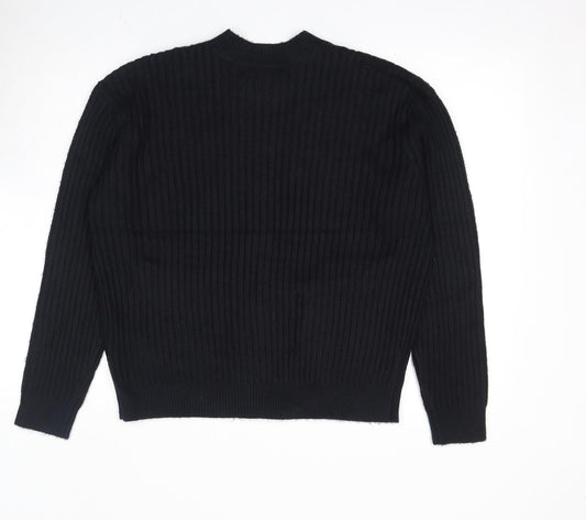Womens UK Size M Marks and Spencer Black Full Zip Jumper
