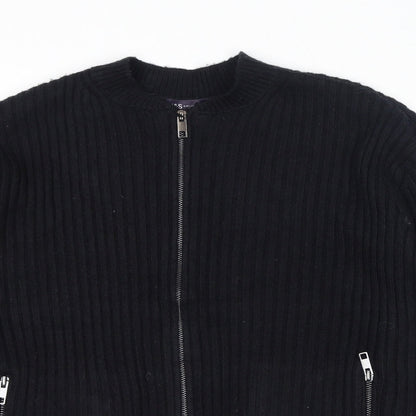 Womens UK Size M Marks and Spencer Black Full Zip Jumper