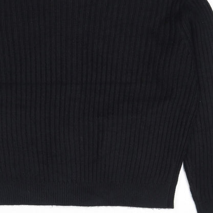Womens UK Size M Marks and Spencer Black Full Zip Jumper