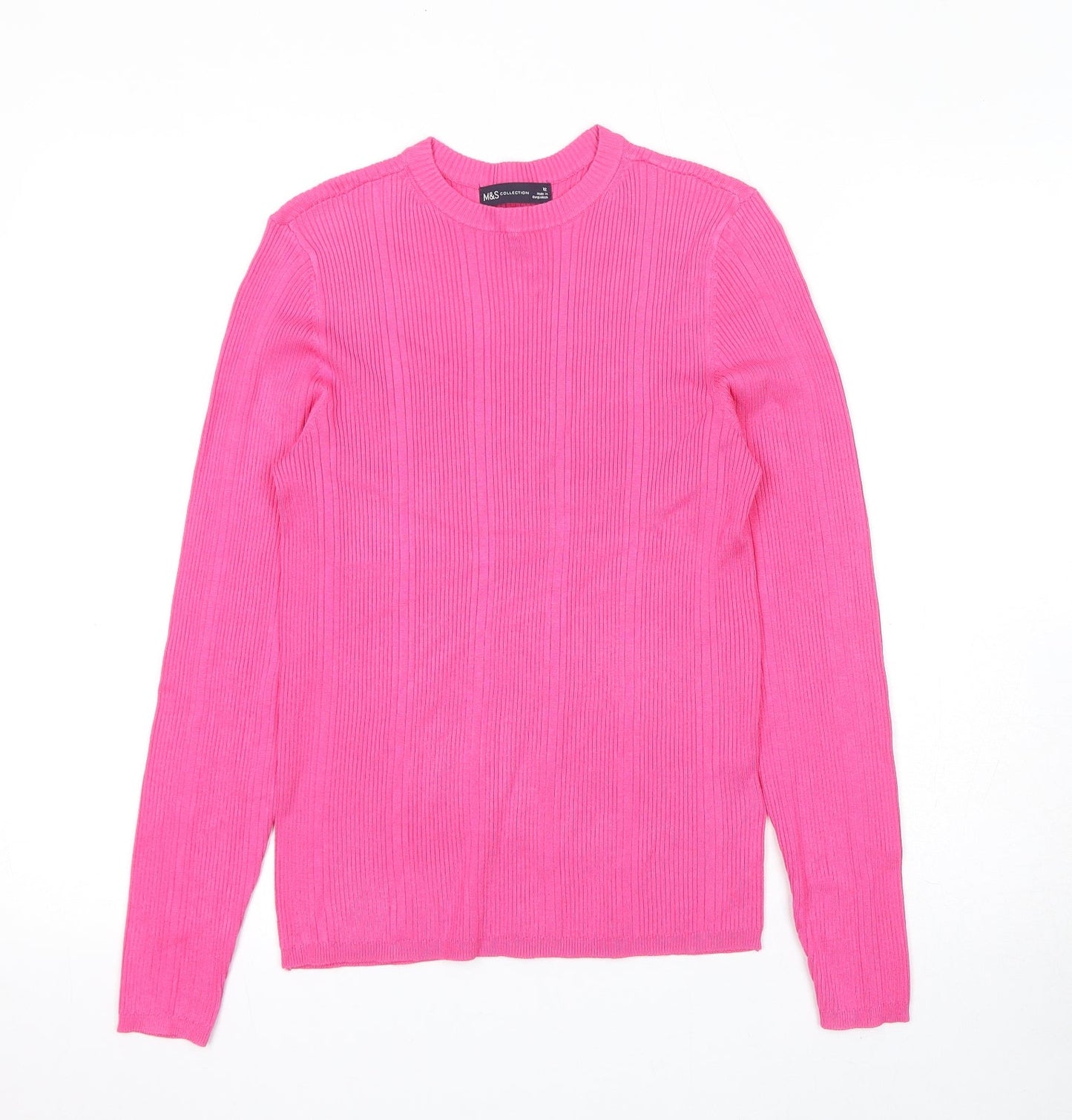 Womens UK Size 12 Marks and Spencer Pink Basic Blouse