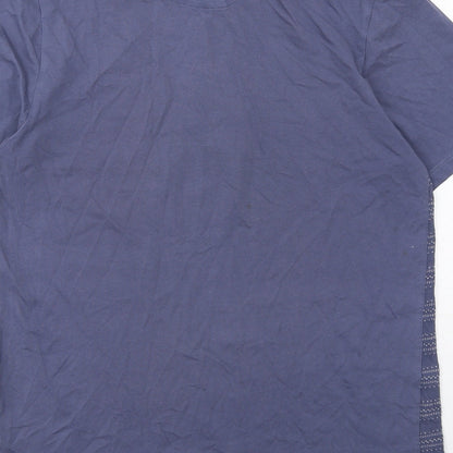 Silver Eight Mens Blue Striped Cotton Polo Size S Collared Button