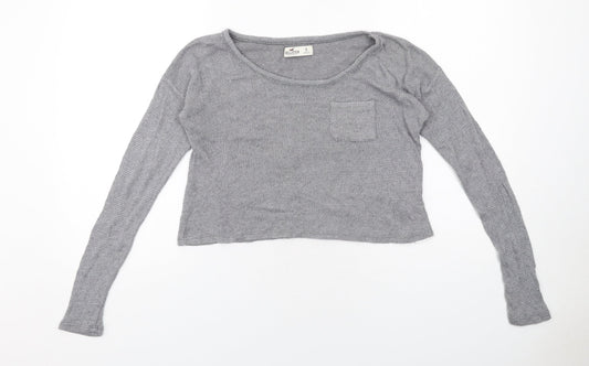 Womens UK Size S Hollister Grey Pullover Jumper