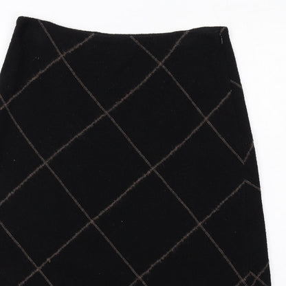 Fenn Wright Manson Womens Black Argyle/Diamond Wool A-Line Skirt Size L Zip
