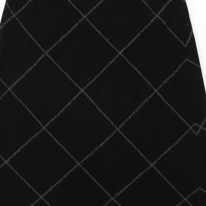 Fenn Wright Manson Womens Black Argyle/Diamond Wool A-Line Skirt Size L Zip