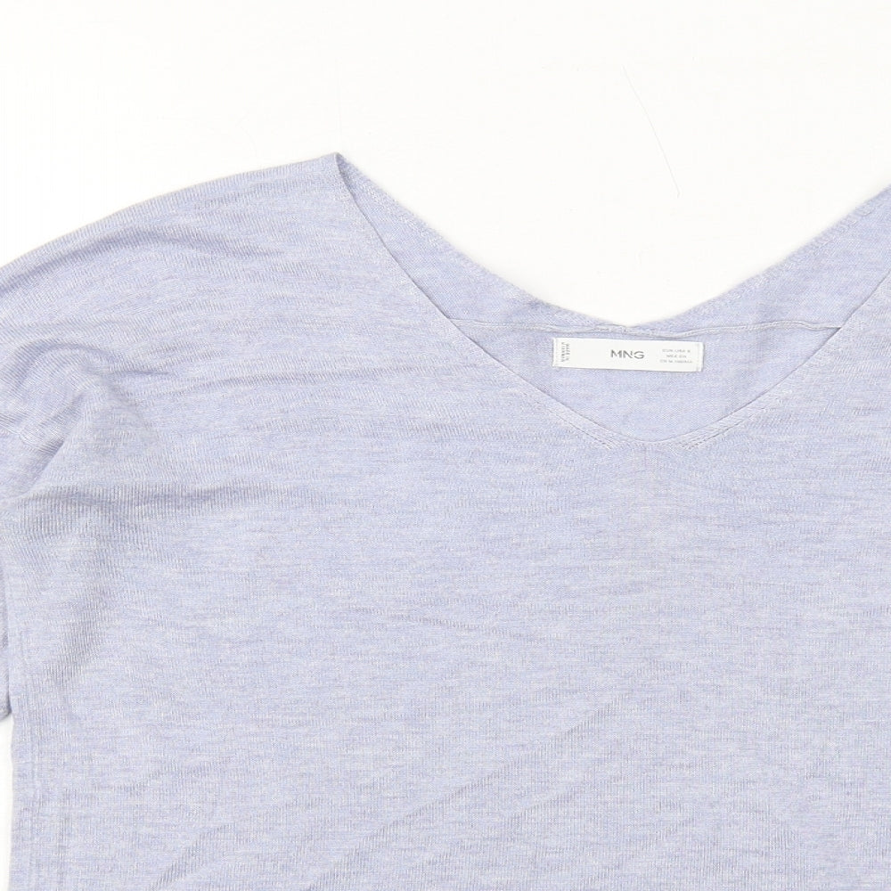 Womens UK Size S Mango Blue Pullover Jumper