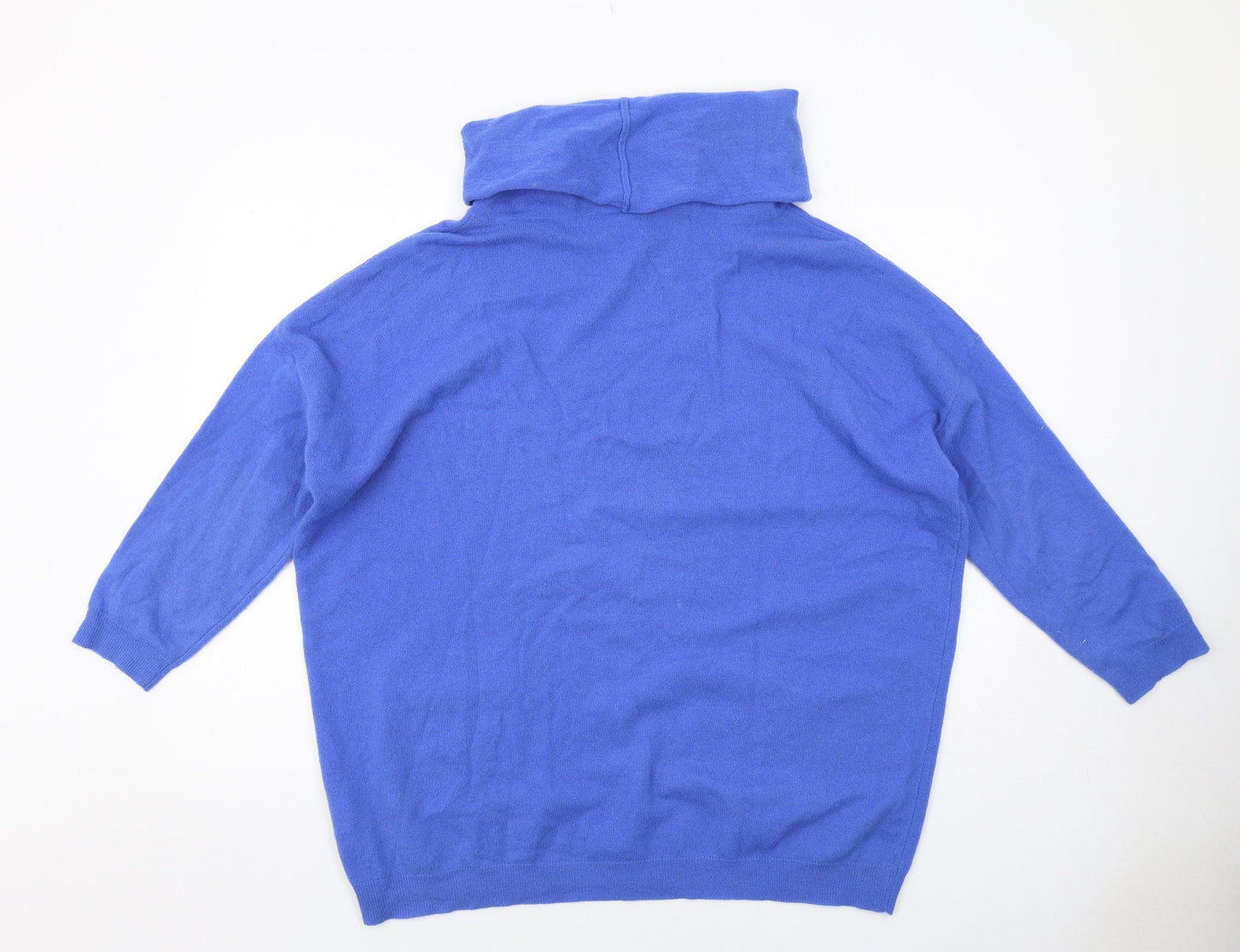 Sahara Womens Blue Roll Neck Wool Pullover Jumper Size S